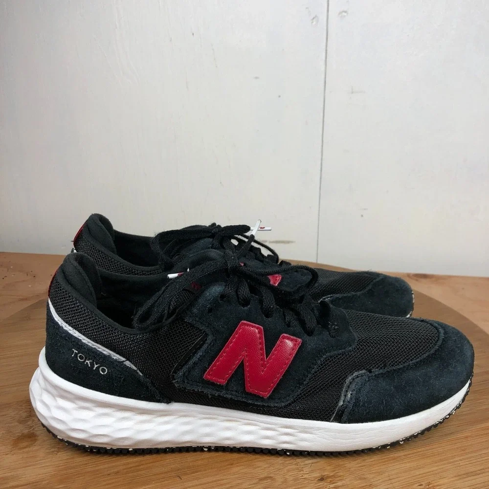 new balance X 70 mens size 8.5 shoes black suede Tokyo running sneakers